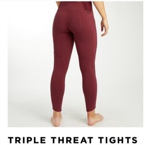 Oiselle Triple Threat Tights Crimson size 4